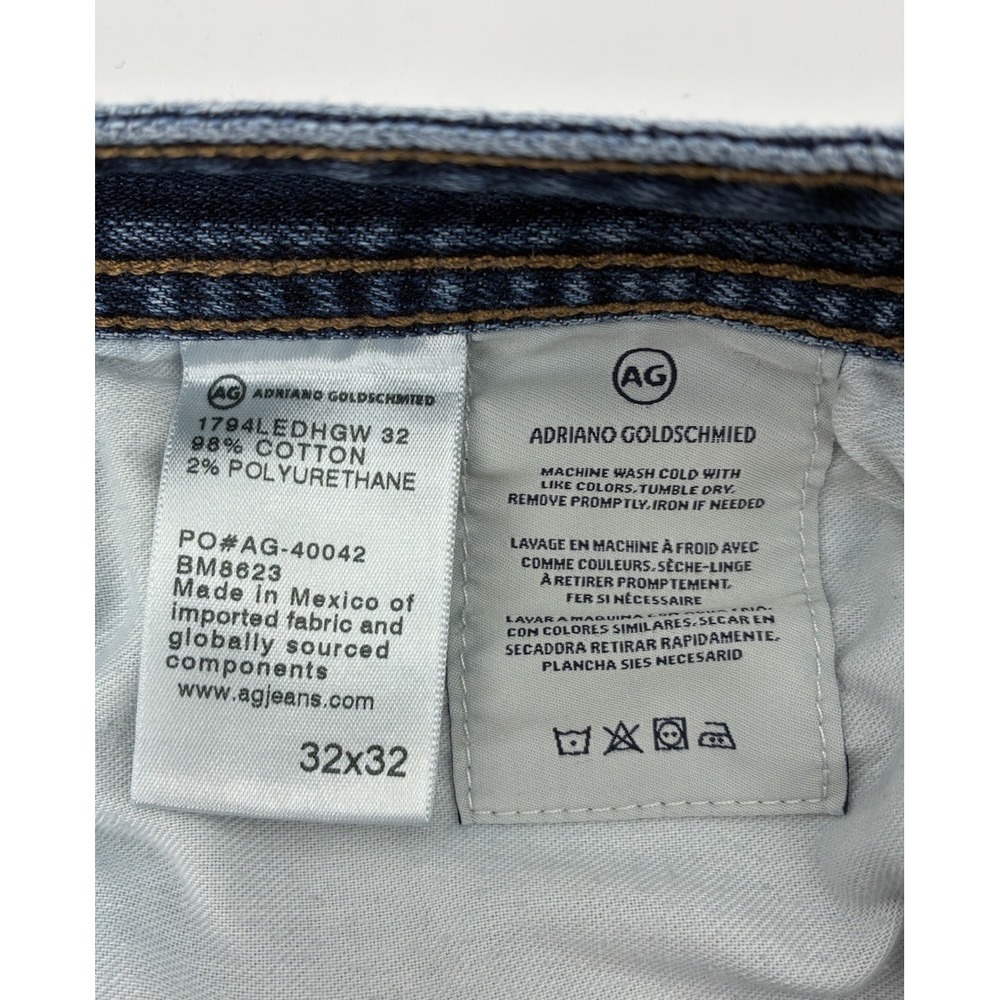 AG Adriano Goldschmied Everett Slim Straight Jeans Premium Denim Men 32x29 Blue - Picture 5 of 7